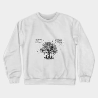 Kids reading under tree Crewneck Sweatshirt